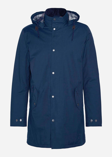 Barbour Jassen Chelsea waterproof mac - navy blue granite tartan