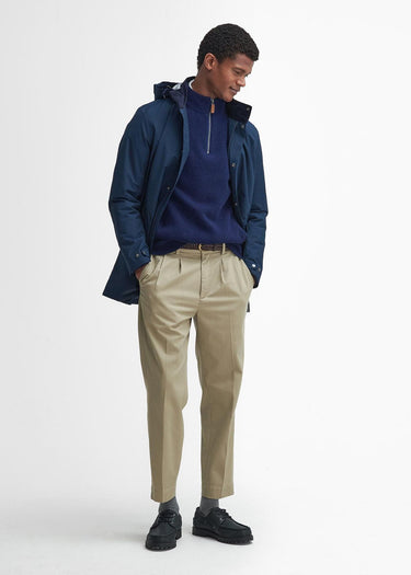 Barbour Jassen Chelsea waterproof mac - navy blue granite tartan
