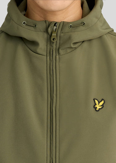 Lyle & Scott Jassen Fleece back softshell jacket - true olive