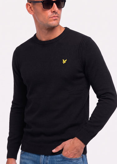 Lyle & Scott Truien Rib insert crew neck jumper - jet black