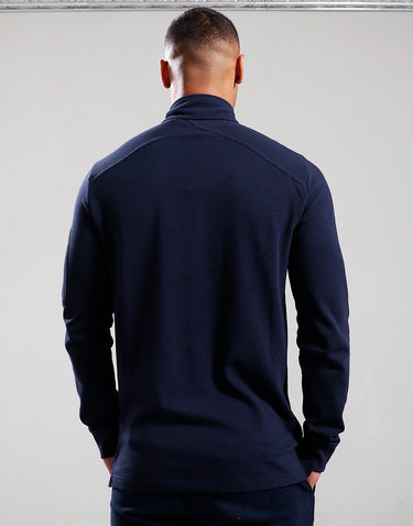 MA.Strum Truien Ls funnel neck polo - ink navy