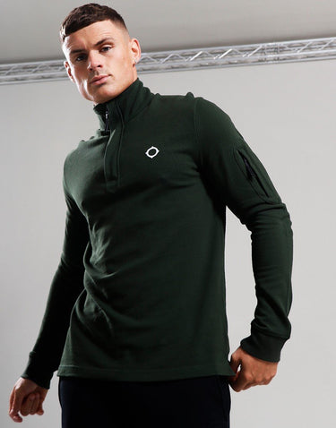 MA.Strum Truien Ls funnel neck polo - oil slick
