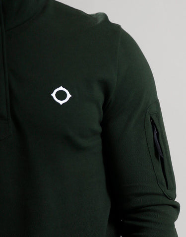 MA.Strum Truien Ls funnel neck polo - oil slick