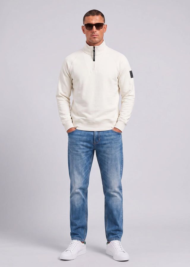 Marshall Artist Sweaters Siren quarter zip sweat - silver birch