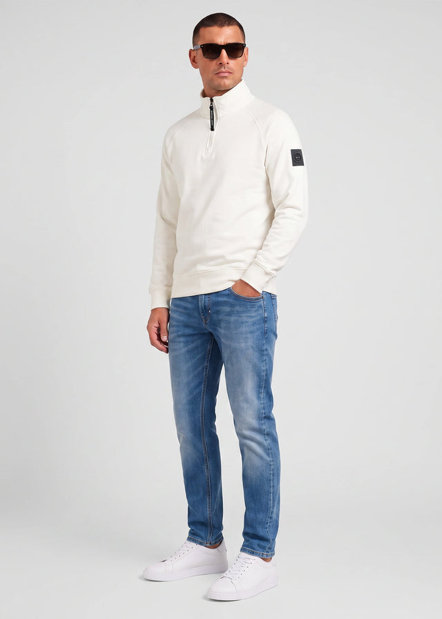Marshall Artist Sweaters Siren quarter zip sweat - silver birch