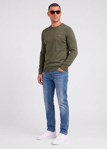 Lyle & Scott Truien Polyblend crew neck pullover - journey olive