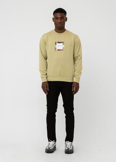 Marshall Artist Truien UK ism box logo crewneck - sandstone