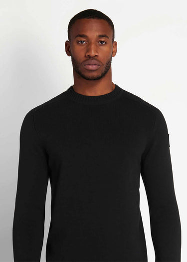 Lyle & Scott Truien Shoulder detail crew neck knit jumper - jet black