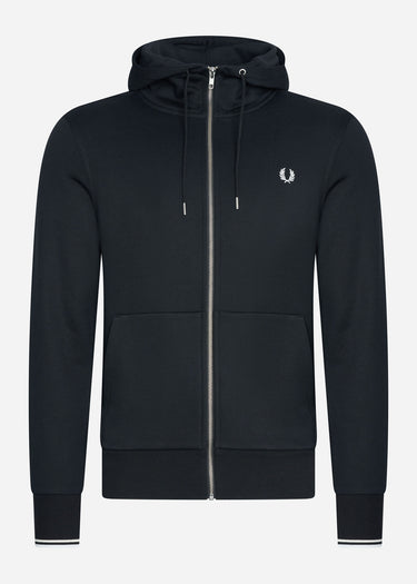 Fred Perry Vesten Hooded aw zip through sweatshirt - black