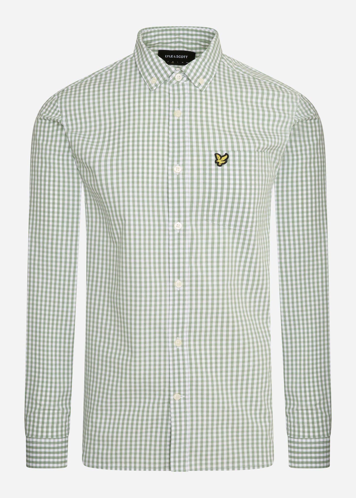 Lyle & Scott Overhemden  Slim fit gingham shirt - fern green white 