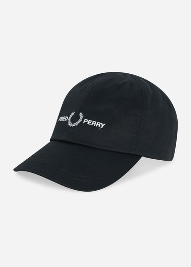 Fred Perry Caps Graphic branded twill cap - black