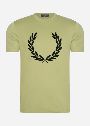 Fred Perry T-shirts Flock laurel wreath t-shirt - sage green