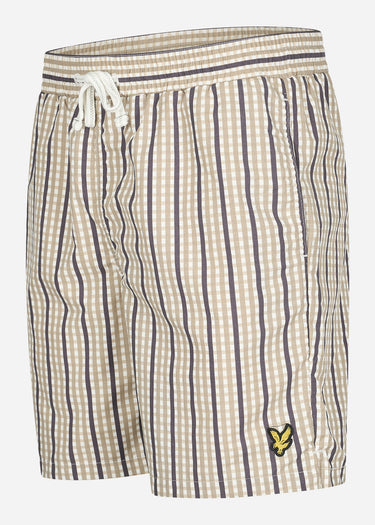 Lyle & Scott Zwembroeken Gingham swim shorts - cold grey