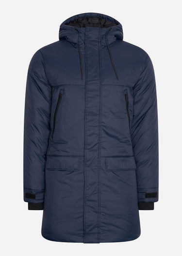 Lyle & Scott Jassen Long line internal padded jacket - dark navy
