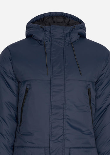 Lyle & Scott Jassen Long line internal padded jacket - dark navy