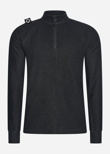 MA.Strum Truien Dfp funnel neck zip top - jet black