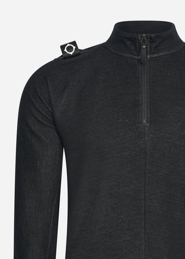 MA.Strum Truien Dfp funnel neck zip top - jet black