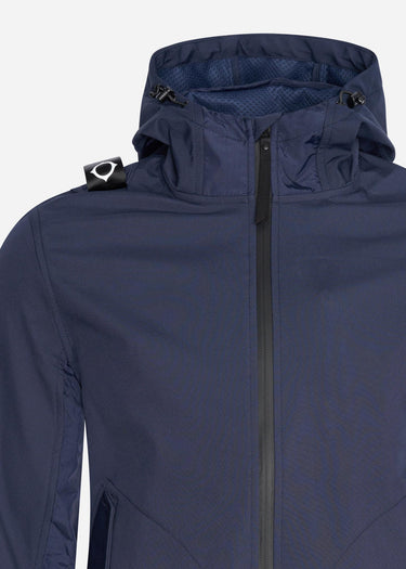 MA.Strum Jassen Softshell full zip hooded jacket - dark navy