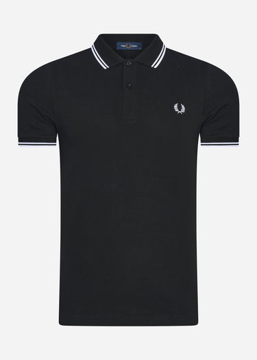 Fred Perry Polo's Twin tipped fred perry shirt - black white white