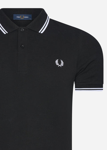 Fred Perry Polo's Twin tipped fred perry shirt - black white white