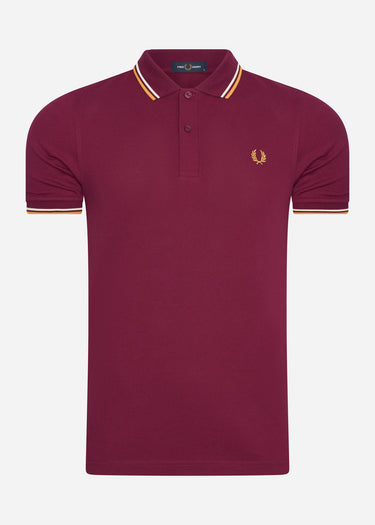 Fred Perry Polo's Twin tipped fred perry shirt - tawny port gold gold