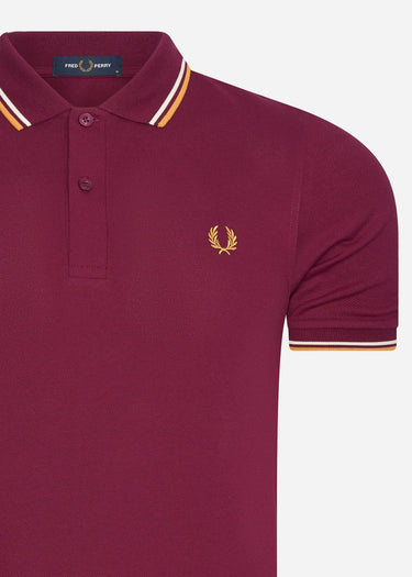 Fred Perry Polo's Twin tipped fred perry shirt - tawny port gold gold