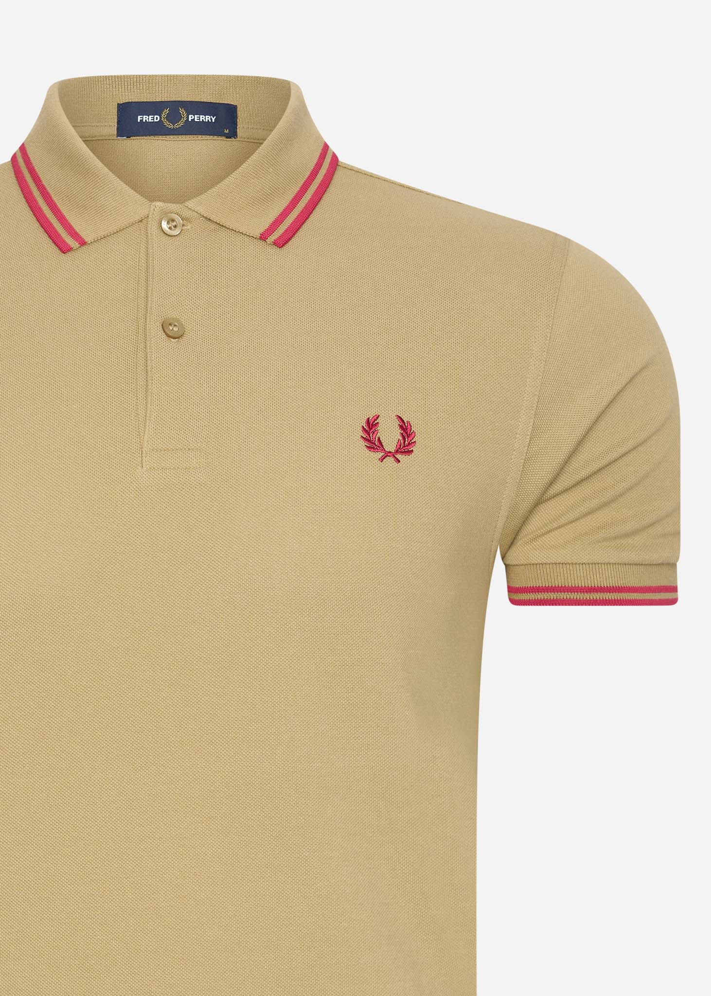 Fred Perry Polo's  Twin tipped polo - warm stone blood 