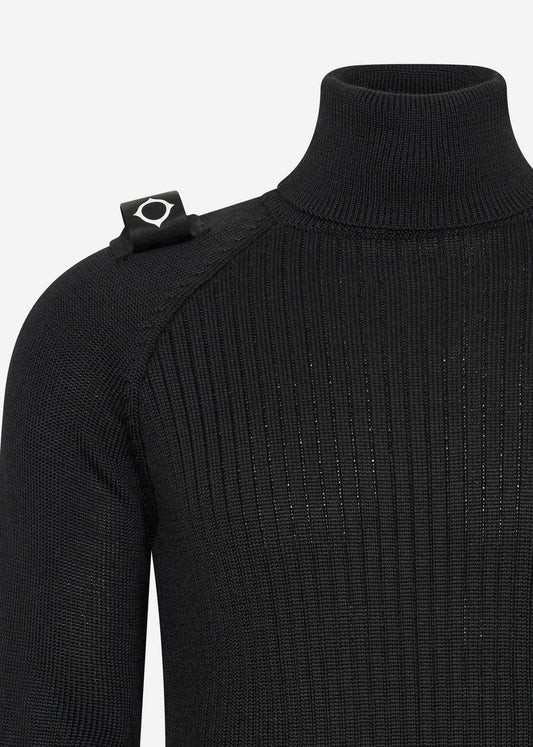 MA.Strum Truien  Roll neck knit - jet black 