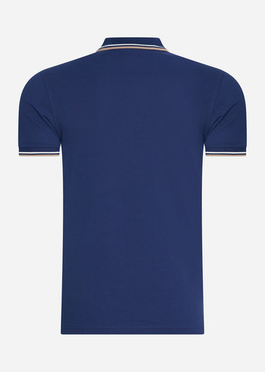 Fred Perry Polo's Twin tipped fred perry shirt - navy ecru warm stone