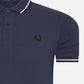 Fred Perry Polo's  Twin tipped polo - carbon blue snow white black 