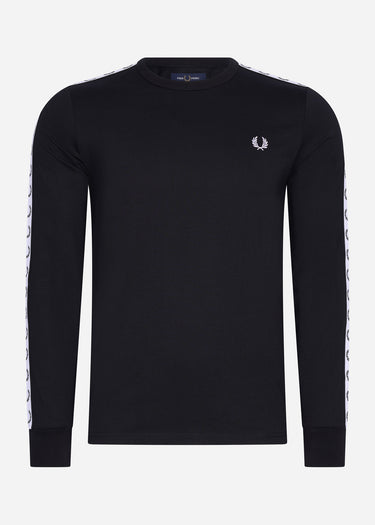 Fred Perry Longsleeve Tees Taped long sleeve t-shirt - black