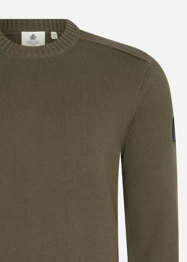 Lyle & Scott Truien Shoulder detail crew neck knit jumper - olive