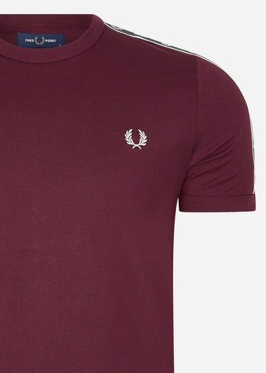 Fred Perry T-shirts Contrast tape ringer t-shirt - oxblood gunmetal