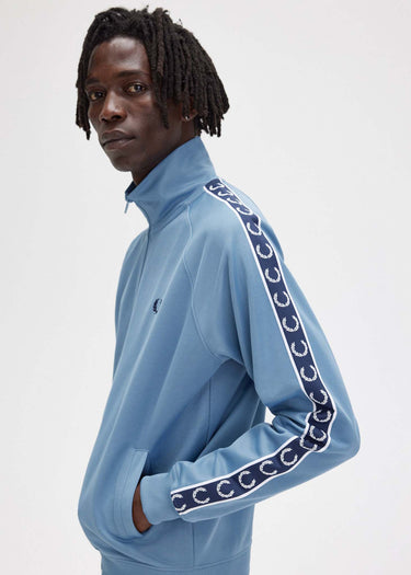 Fred Perry Vesten Contrast tape track jacket - ash blue navy