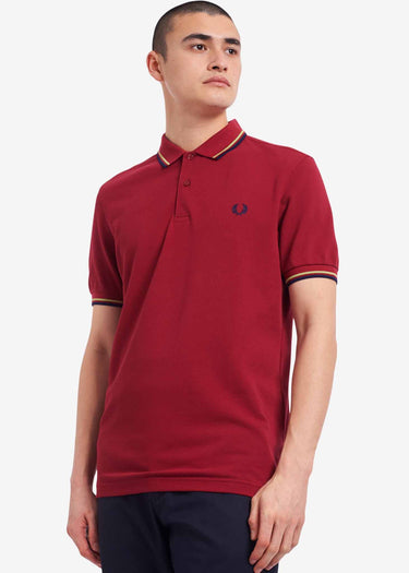 Fred Perry Polo's Twin tipped fred perry shirt - claret french navy