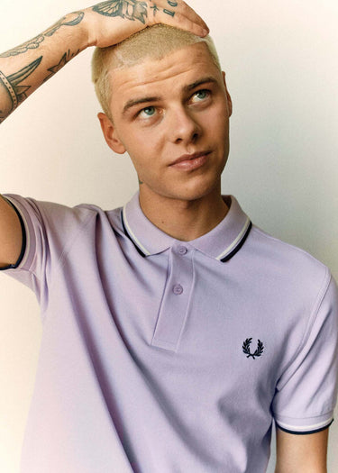 Fred Perry Polo's Twin tipped fred perry shirt - lilac soul