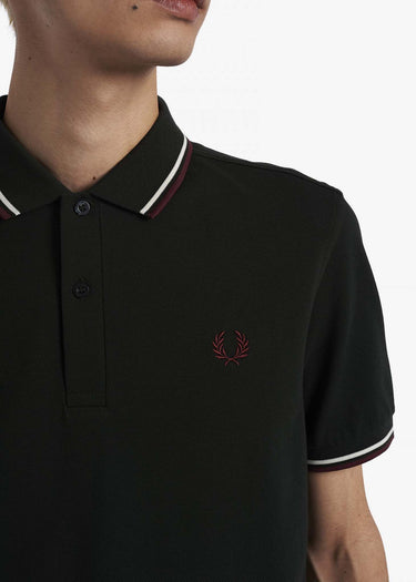 Fred Perry Polo's Twin tipped fred perry shirt - night green