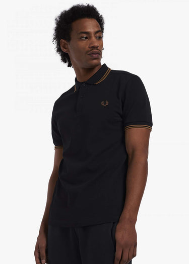 Fred Perry Polo's Twin tipped fred perry shirt - black shaded stone