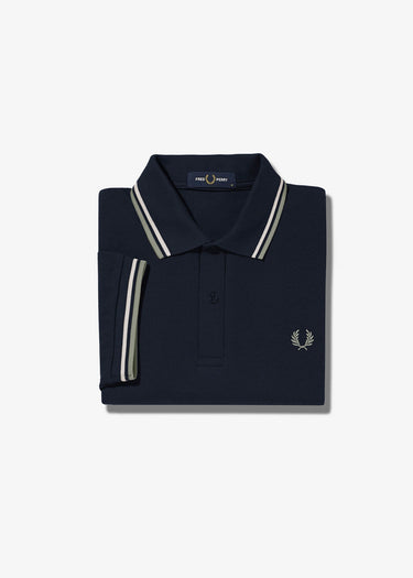 Fred Perry Polo's Twin tipped fred perry shirt - navy snow white seagrass