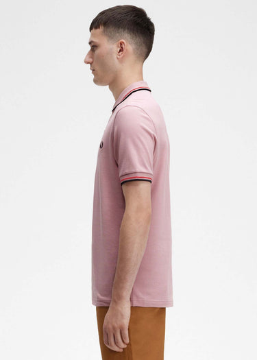Fred Perry Polo's Twin tipped fred perry shirt - chalky pink washed red black
