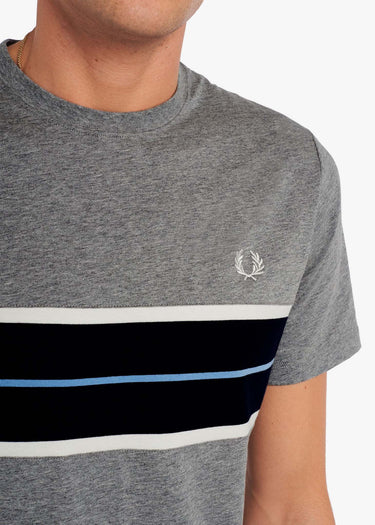 Fred Perry T-shirts Tramline panel t-shirt - steel marl
