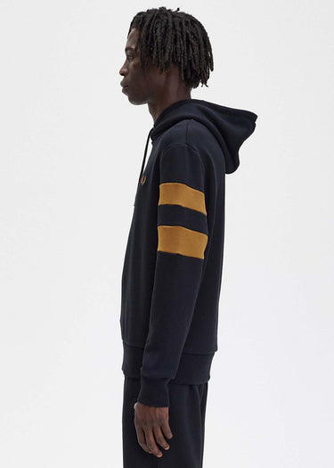 Fred Perry Hoodies Tipped sleeve hooded sweat - black