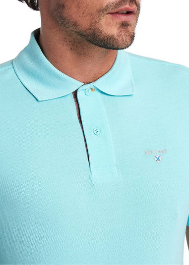 Barbour Polo's Tartan pique polo - aqua marine