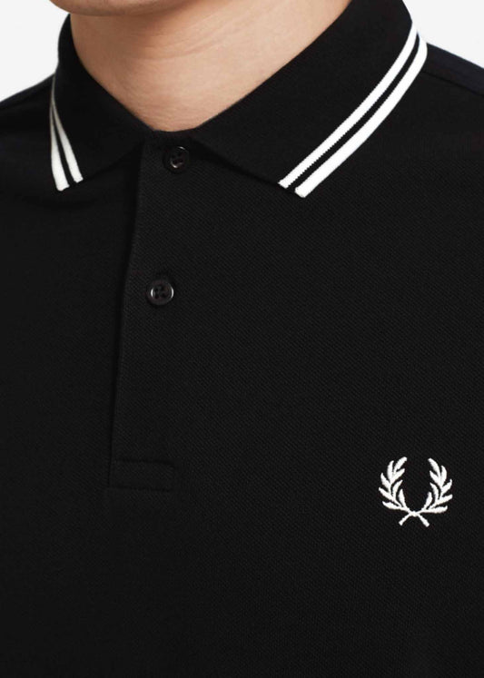 Fred Perry Longsleeve Polo's  Ls twin tipped polo shirt - black 