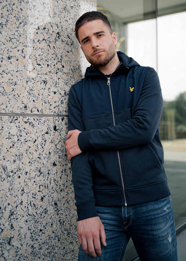 Lyle & Scott Vesten A Softshell jersey zip hoodie - dark navy