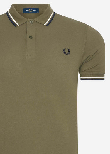 Fred Perry Polo's Twin tipped fred perry shirt - military green