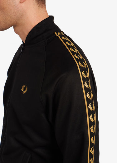 Fred Perry Vesten Gold tape bomber track jacket - black