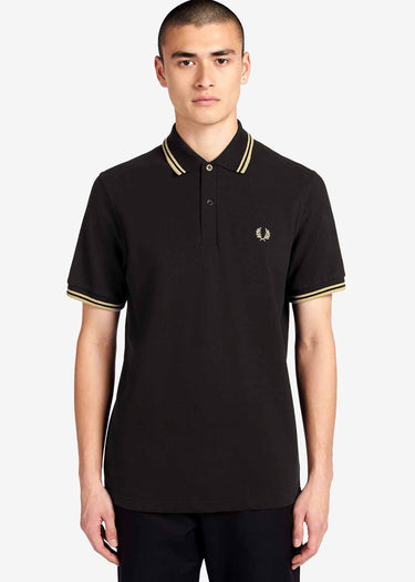 Fred Perry Polo's Twin tipped fred perry shirt - black champagne