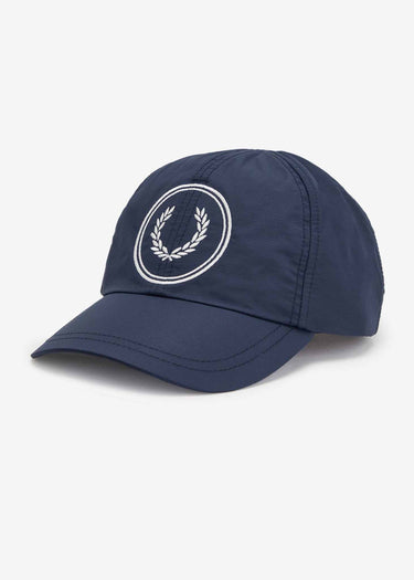Fred Perry Petten Circle branded ripstop cap - navy