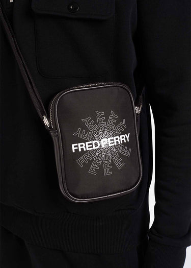 Fred Perry Bags Graphic print mini side bag - black